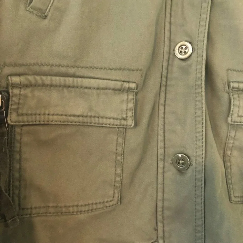 ANTHROPOLOGIE Marrakech Army Green Faux Fur Collared Cadet Jacket Small NEW - Picture 6 of 16